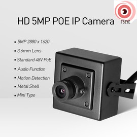 REVODATA 5MP POE Mini IP Camera with Audio,UltraHD Indoor Small Security Camera 3.6mm Lens(75° FOV), H.265/H.264, Smart Phone/PC App (I706-P-A)