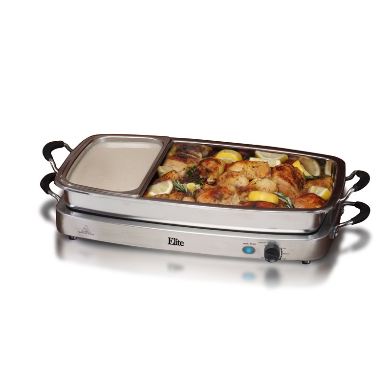 Elite Gourmet EWM-9933 Triple 3 x 2.5 Quart Trays Buffet