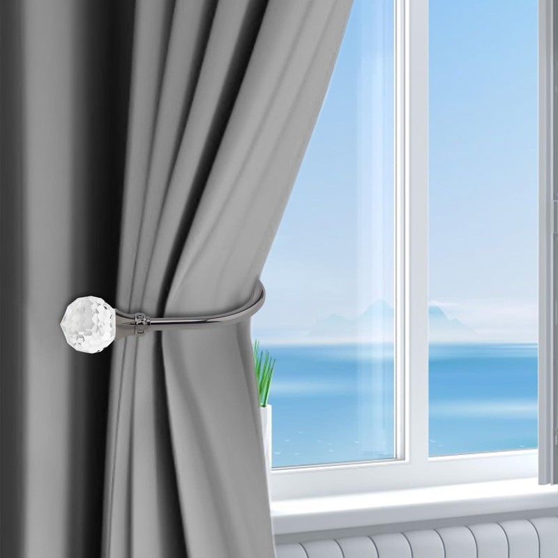 HOJLKLD Curtain Holdbacks, 2 Pack Wall Mounted Drapery Tiebacks with