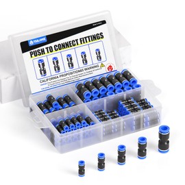 TAILONZ PNEUMATIC 50 pcs Straight Push Connectors Plastic Quick Release Connectors Air Line Fittings for 5/32 1/4 5/16 3/8 1/2Tube (2 Way)
