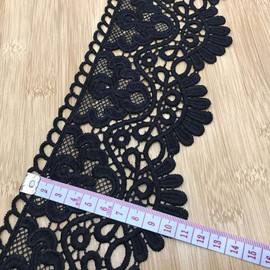 Hymyily Embroidered Lace with Flower Motifs Width Approximately 3.9 inches (10 cm) Length Approx. 6.8 ft (2 m) Accessories Table Cover Curtain Wedding Dress DIY Handmade Work Clothing Decoration Lace