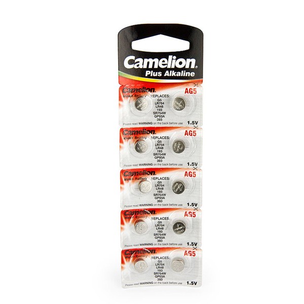 Camelion AG5 Button Cell Batteries, Alkaline Button Battery, 1.5V 10pcs Per Pack