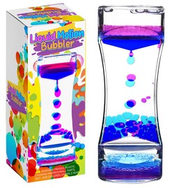 YUE MOTION Liquid Motion Bubbler Visual Sensory Toys, Liquid Timer– New Big Calming Sensory Bubbler Toy- Colorful Liquid Hourhlass for Stocking Stuffers, Novelty Gifts