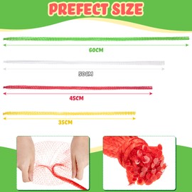 300 Pcs Reusable Mesh Nylon Netting with Loop Style Closures, Onion Reusable Nylon Mesh Net Produce Grocery Toys Fruits Vegetables Storage Poly Bags, Seafood Bag,13.8-23.6 Inch 4 Sizes