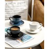 Hasense 4 Oz Espresso Cups with Saucers Set of 4,