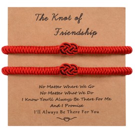 MANVEN 2 x best friend bracelet, hand-knitted lucky protection bracelet, friendship bracelet for long distances for best friends, sisters, women, men, Nylon, No gemstone