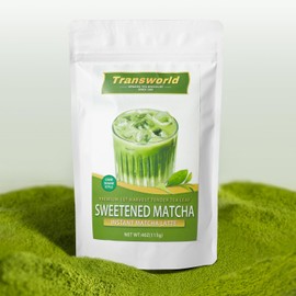 Sweetened Matcha Green Tea Powder Sweet Matcha Latte Powder Instant Matcha Latte Blend 100% Pure Premium Matcha for Latte 4oz(113g) Jiuyu