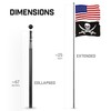G128 Combo Pack: 25 Ft Telescoping Aluminum Flagpole (Black) &
