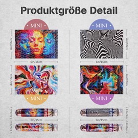 MISITU 4 Pack of 150 Mini Puzzles for Adults, Small Tricky Abstract Pattern Jigsaw Puzzles