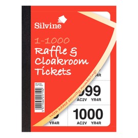 Silvine Cloakroom/Raffle Tickets, Numbered 1-1000 with Security Numbering. Ref CRT1000, Single