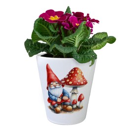 speecheese Garden Gnome with Toadstool Flower Pot Gnome on Garden Shed Lawn Decoration Garden Gnome Mushroom Figurine - Perfect for Your Garden Lawn