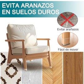Ansible 16 Piezas Protectores para Patas de sillas, Rectángulo Silicona Antideslizantes para Muebles，Protección el Suelos Duros，Almohadilla de Fieltro, Pequeño (Perímetro Compatible: 95-125 mm)