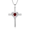 Oskani Cross Necklace for Women 925 Sterling Silver Heart Birthstone