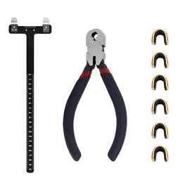 Fiita Archery Bow String Nocking Points Set – T Square Ruler with Plier for Recurve and Compound Bowstring Accessories - Brass Nocks Point Bow Tuning Kit (T-sq, Plier, 6 Nocks Set)