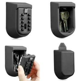 JASEASYZ Key Lock Box for Outside Wall Mount, Waterproof Spare Key Storage Box, 10-dig...