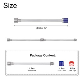 uxcell 12"/30cm Airless Paint Spray Gun Tip Extension Pole Rod Painting Aluminum Alloy Light Airless Paint Sprayer Extension Universal Replacement Tool, Silver