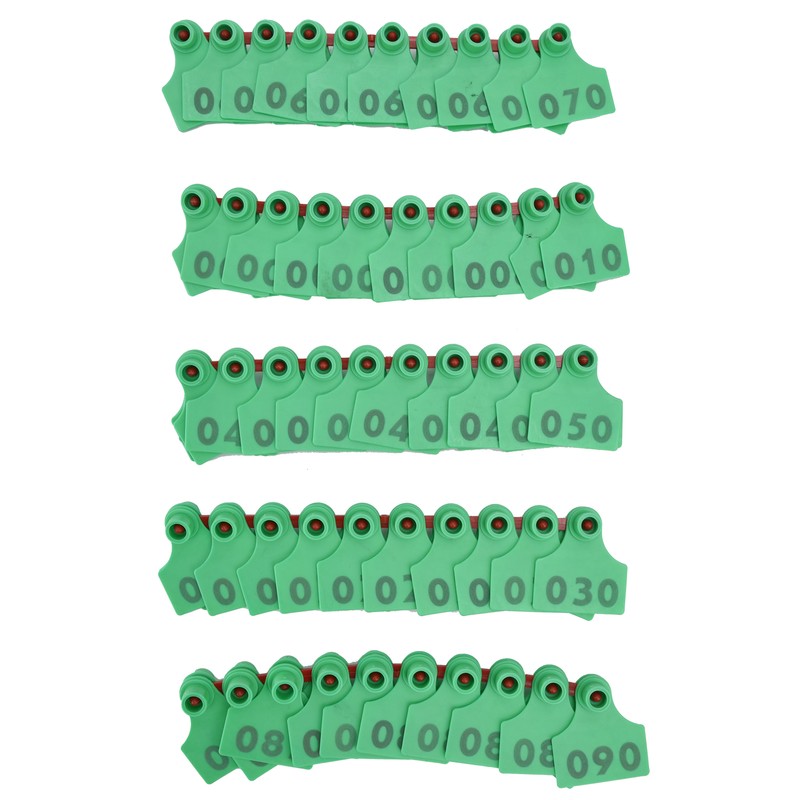100Pcs TPU Pig Cow Ear Tag with Number 001‑100 Ear