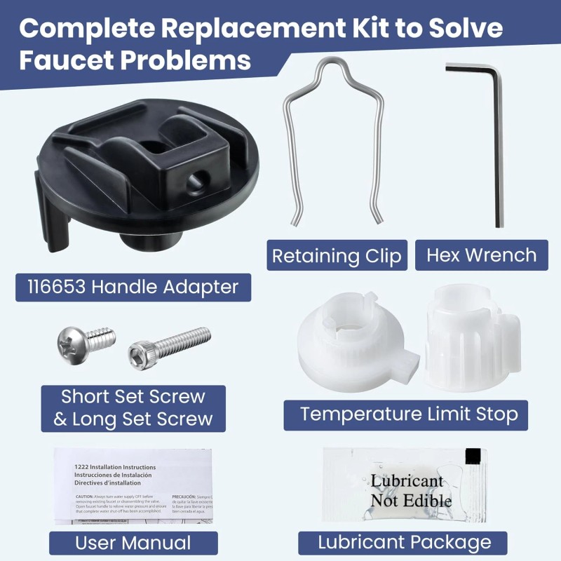 eleman946 Shower Handle Adapter Kit replacement for Moen Posi-Temp 116653.