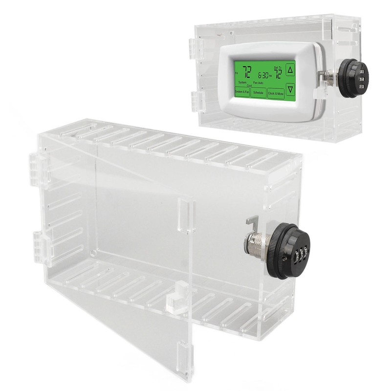 Thermostat Lock Box Universal Large Transparent Thermostat Protective Guard for