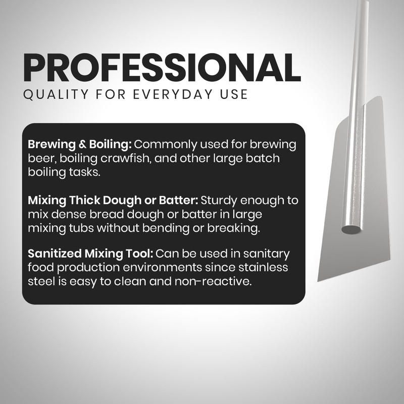 Quality Industries 48 Inch Stainless Steel Mixing Paddle Heavy Duty