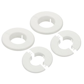 PATIKIL Wall Split Flange 1.8" (46mm), 4 Pcs Round Detachable Escutcheon Plate Buckles Water Pipe Cover for Kitchen Bathroom Air Conditioner Arm Pipe Faucet Decoration, White