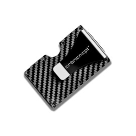 CRBNCNCPT® Forged Carbon Credit Card Holder with Money Clip, Card Case with Money Clip, Men's Card Holder, Business Card Holder, RFID Protection, Black, Carbon fibre, Minimalist