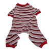 Dog Pajamas Soft Stretchy Machine Washable 4 Legged Striped Puppy