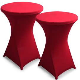 95Street Stretch High Table Covers, Set of 2 Bar Table Covers, Diameter 80-85 cm, High-Quality Table Cover, Elegant Washable Tablecloth for Bar, Birthday Party, Wedding, Bistro Tables, 80 x 110 cm