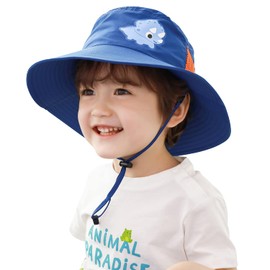 Home Prefer Sombrero de sol UPF50+ de ala ancha para niños pequeños, Azul oscuro, 6-12 Meses