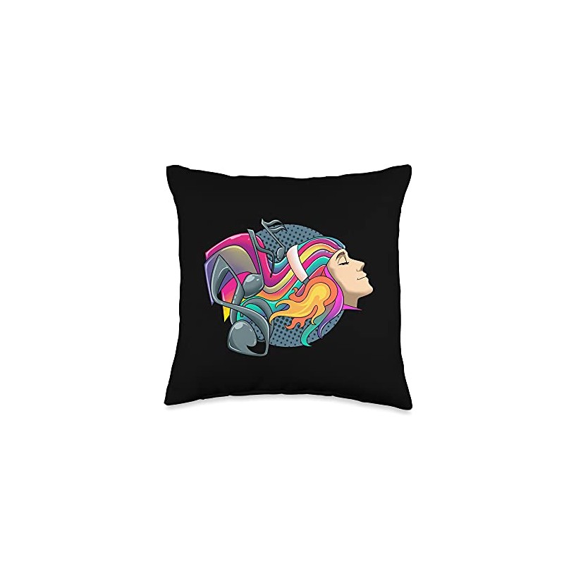 Streetart Sound Music Throw Pillow