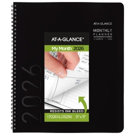 AT-A-GLANCE 2026 Planner, Monthly, 9" x 11", Large, Contemporary Lite, Black (7026XL0526)