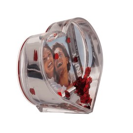 THE REPLICANT Decorative Object - 3D Photo Frame with Shiny Red Hearts for Photo 9.5 x 9.5 cm