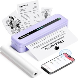 Phomemo-M832 upgraded portable wireless printer, suitable for travel, supports multi-size Bluetooth inkless printing, supports 8.5 inches x 11 inches US letters, mobile thermal printer, compatible with mobile phones and laptops, 300Dpi - Colour: purple
