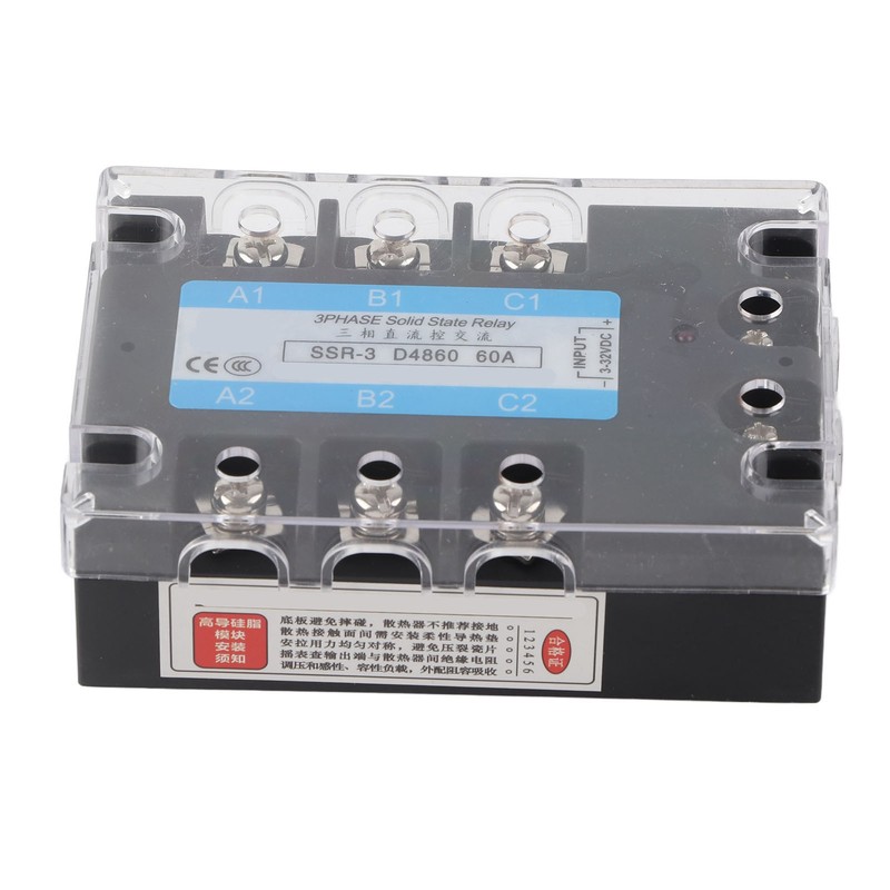 3 Phase Solid State Relay SSR-3 D4860 60A DC‑AC 480V