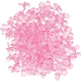 Pink Acrylic Crystal Pacifier Favors - 4 Pieces, 2'' - Adorable Party Decorations for Baby Showers and Gender Reveals