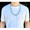 Glory Qin 10mm Stainless Steel Ball Chain Necklace, Extra Large