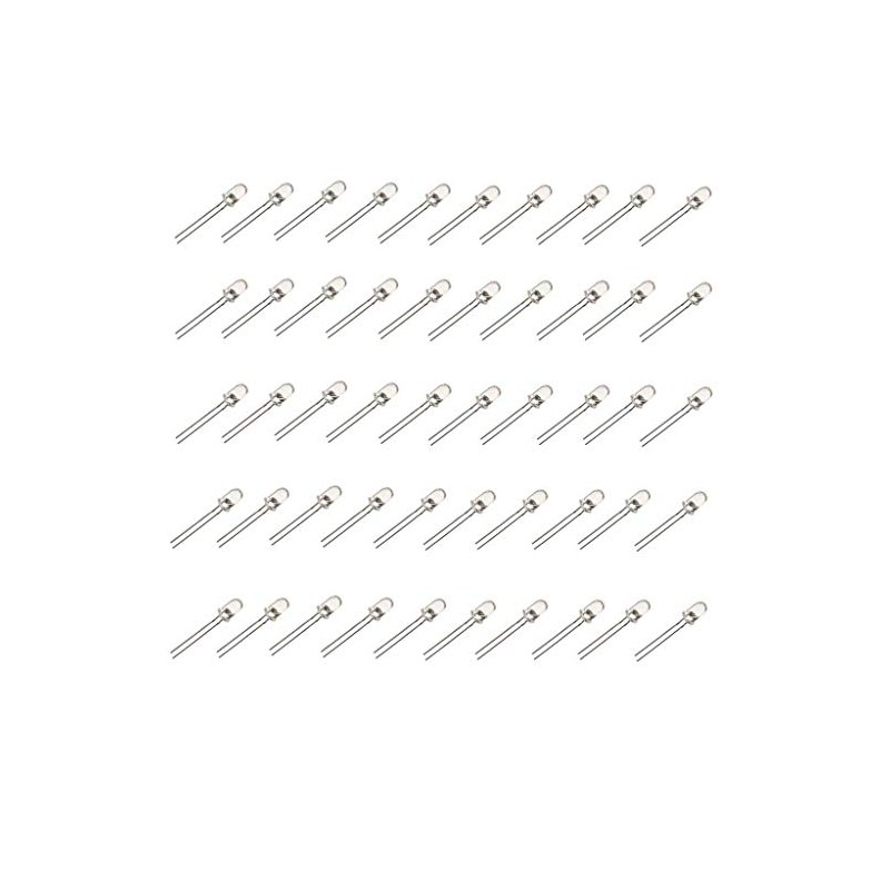 50 Red LED Diodes 3x5mm Clear Lens
