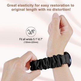 Stretchy Scrunchie Bands Compatible with Garmin Vivoactive 5/6, 20mm Nylon Sport Elastic Band for Venu/Sq/Sq 2/2 Plus/Vivoactive 3/Forerunner 165/55/245 Music for Women Men（3 Pack ）