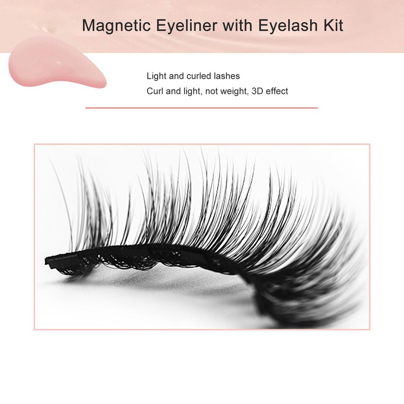 5 Pairs Magnetic Lashes with Eyeliner Kit Glue Free Waterproof