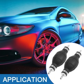 A ABSOPRO Marine Boats Hand Primer Bulb Rubber Alloy Black Silver Tone (Set of 2)