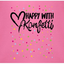 Shirtracer - Baby Bib - Carnival & Fancy Dress - Happy with Confetti, 2 Pink