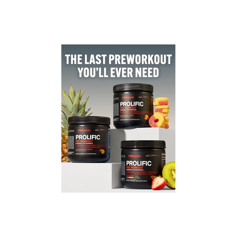 PEScience Prolific Pre Workout, Melon Berry Twist, 40 Scoops, Energy