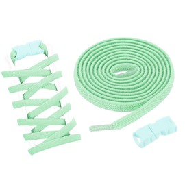 sourcing map 4 Pack Elastic Tieless Shoe Laces No Tie Flat Shoelaces Stretch Shoes Strings for Adults Sneakers, Mint Green