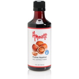 Amoretti - Hazelnut Praline Extract Water Soluble 2 oz - Highly Concentrated & Perfect For Pastry, Savory, Brewing, and more, Preservative Free, Vegan, Kosher Pareve, Keto Friendly