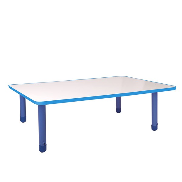 INNOVART Dry Erase Rectangle Activity Table 48” X 30”, Study Table Scrutable Desktop Child's Table, Standard Legs with Ball Glides Adjustable Height (15”-24”) for Daycare, Classroom, Home