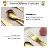 Berglander Gold Toddler Utensils 4 Pieces Golden Titanium Plating Kids