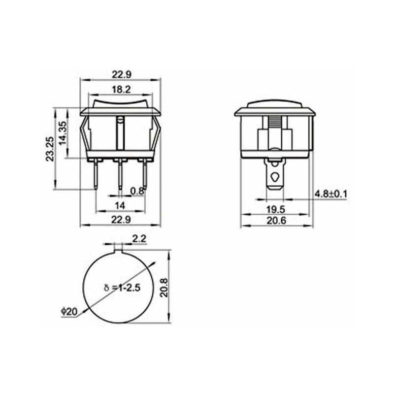 Round Red Illuminated On/Off Switch for The Kidzone 12V Bumper