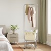 ELYKEN Laundry Cart with Hanging Rack, Rolling Laundry Hamper with