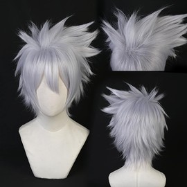 SUNXXCOS NARUTO Cosplay Wig, Heat Resistant, Wig, Costume Accessory (Kakakashi)