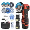 ZFULVO Cordless Brush Angle Grinder Kit, 19500rpm Mini Electric Angle